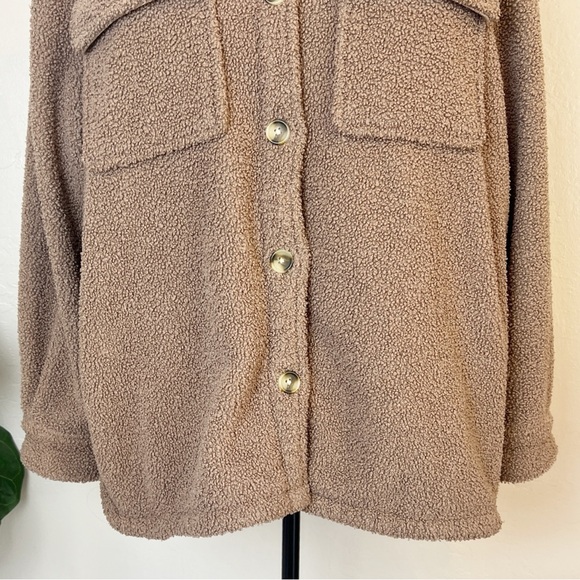 ✖️SOLD✖️•ABERCROMBIE & FITCH• Sherpa Shirt Jacket in Taupe Size XXL - Picture 4 of 14